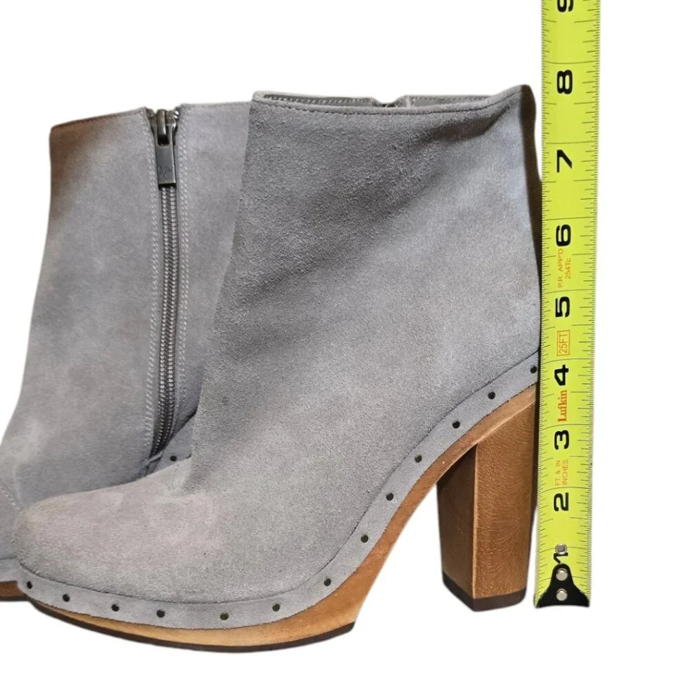 JOIE Women's Retro Platform Suede Clog Ankle Dewitt Bootie sz  37.5 (7.5) NWOT